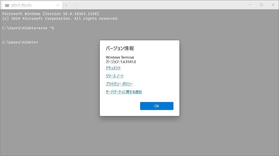 コマンドパレットを標準搭載した「Windows Terminal 1.4」