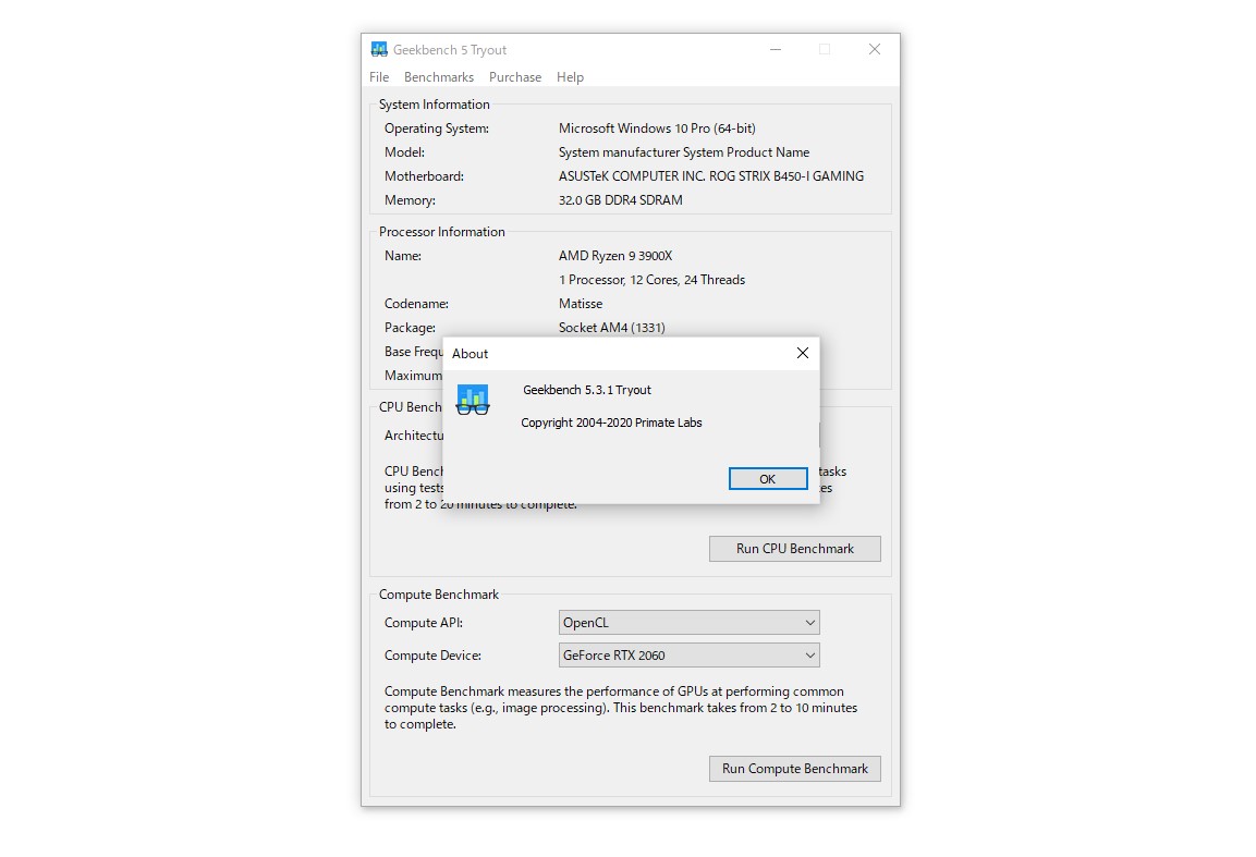 「Geekbench 5.3.1」