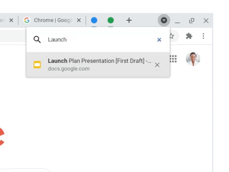 ウィンドウをまたいで開いているタブを一覧・検索