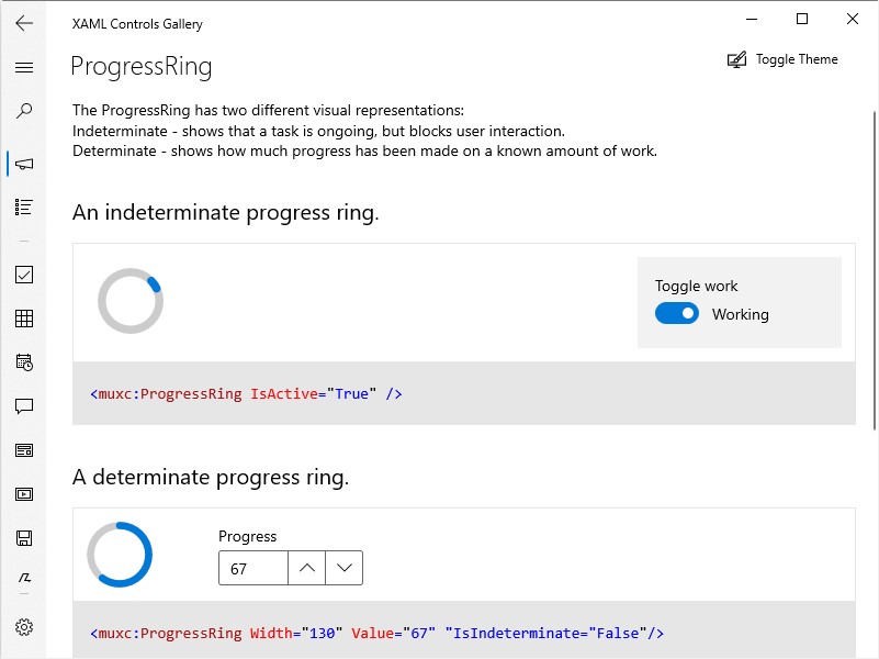 “ProgressRing”コントロール