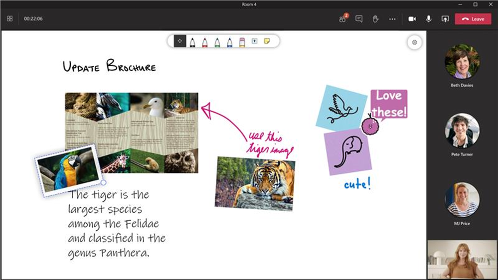 ブレイクアウトルームで「Microsoft Whiteboard」を利用