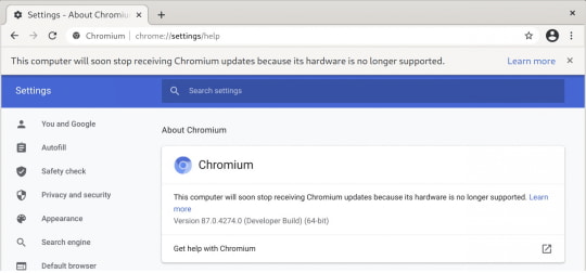 化石レベルの古いcpuは切り捨て Google Chrome 89 でx86版はsse3命令が必須に やじうまの杜 窓の杜