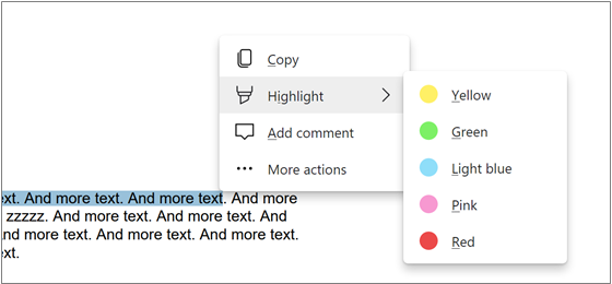 「Microsoft Edge」のPDF注釈機能が拡張。クイックメニューを導入へ
