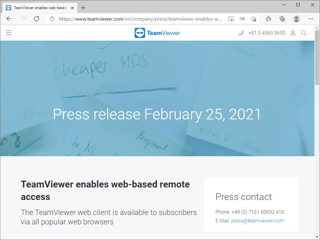 「TeamViewer」にHTML5ベースのクライアント、モダンブラウザーからリモート操作が可能に