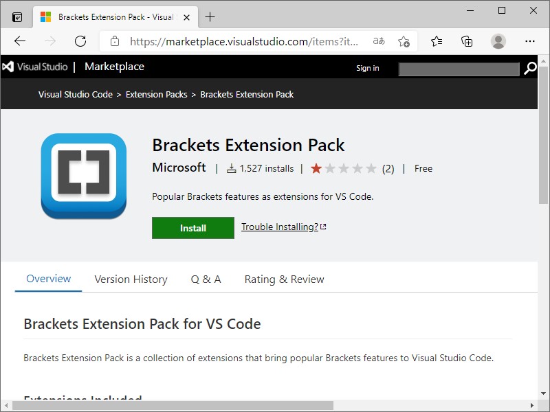 「Brackets Extension Pack」