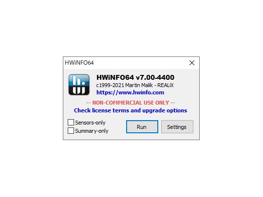 起動時のダイアログ。サマリー画面のみ、センサー画面のみの利用も可能