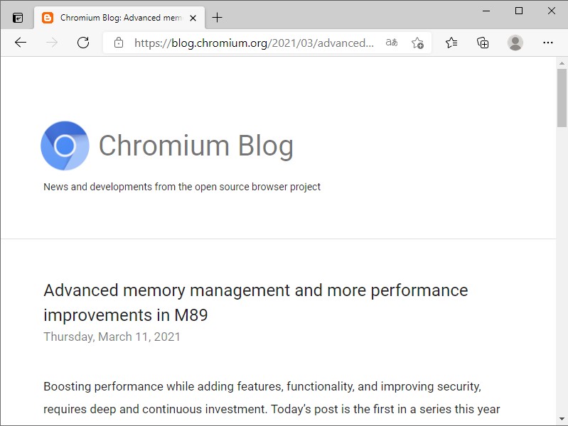 公式ブログ“blog.chromium.org”