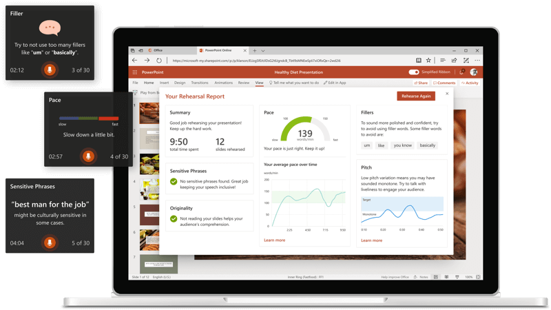 プレゼンリハーサルをAIがチェックする「PowerPoint Presenter Coach」