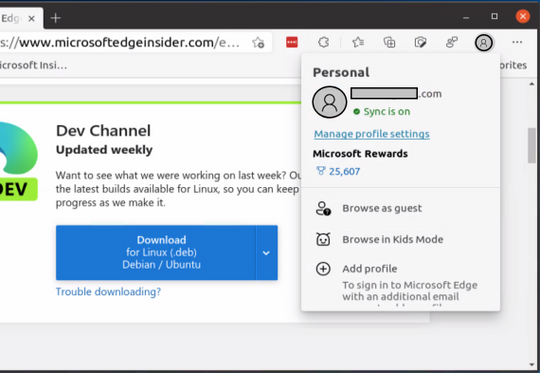 Linux版「Microsoft Edge」でユーザーデータの同期が可能に