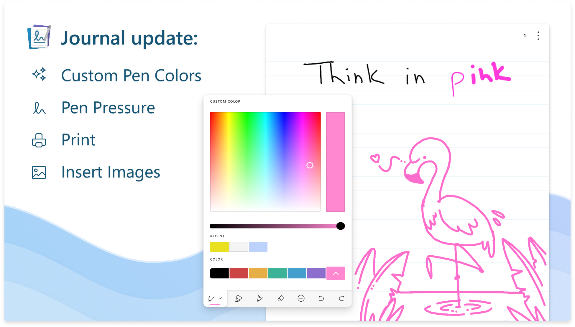 印刷、ペン・鉛筆のカスタムカラー、画像の挿入などに対応