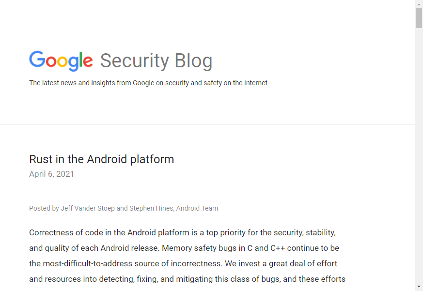 公式ブログ“Google Online Security Blog”