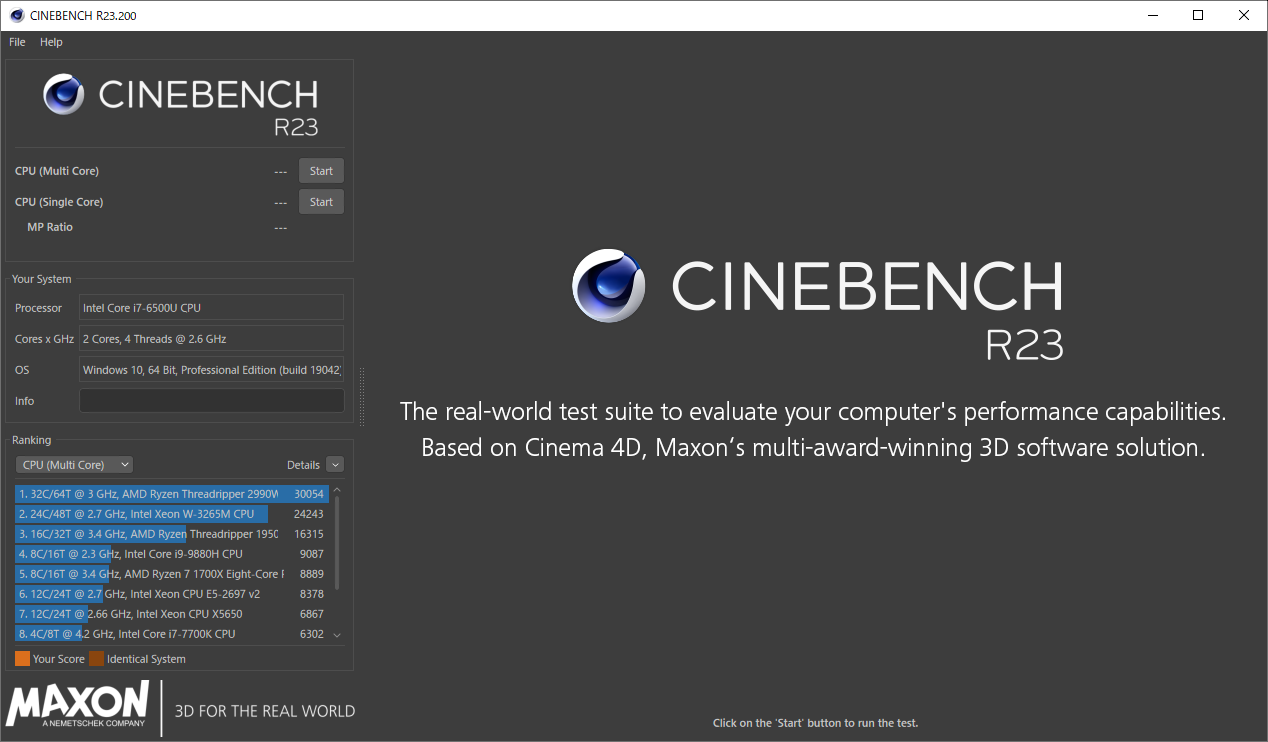 「Cinebench」R23