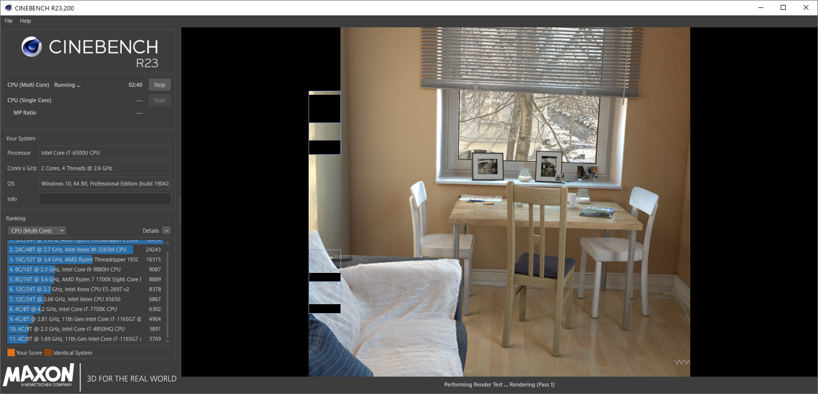 複雑なオブジェクトがある部分は時間がかかるが、単純な壁の部分はサクサク進んで気持ちがいい