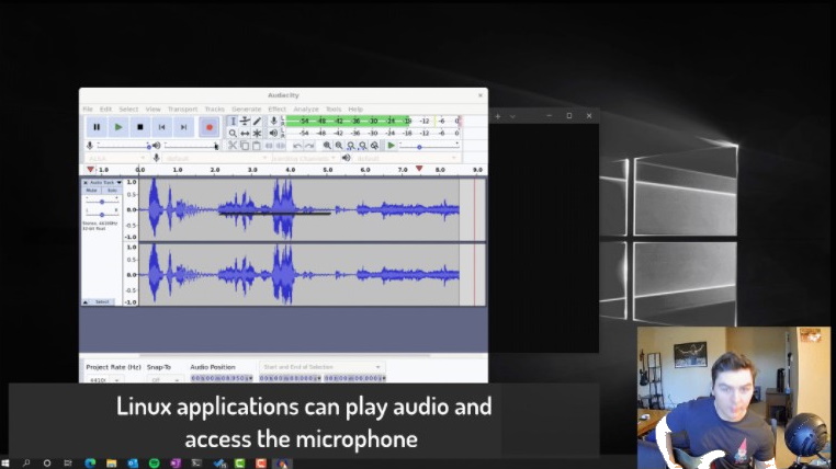 Linuxで動作している「Audacity」でオーディオを録音し再生
