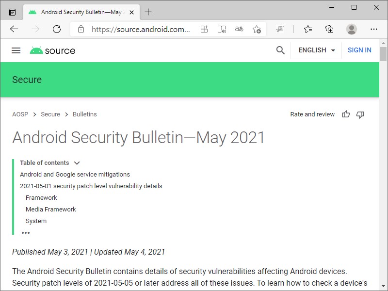 Androidの月例セキュリティ情報