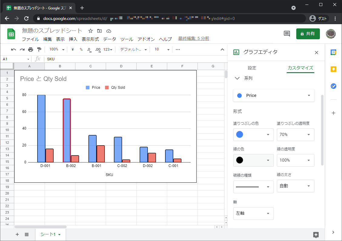 「Google スプレッドシート」でグラフの枠線や透明度などをカスタマイズ可能に