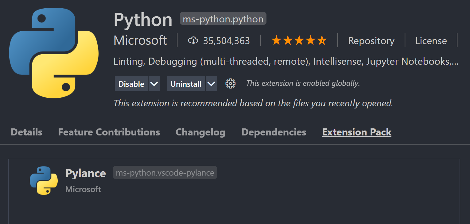 「Python」拡張機能の5月リリースで正式版「Pylance」が既定の言語サーバーに