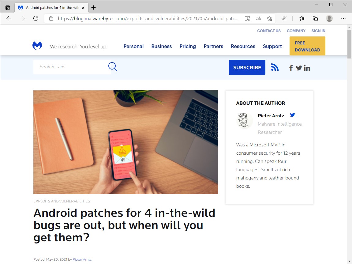 研究部門「Malwarebytes Labs」の公式ブログ