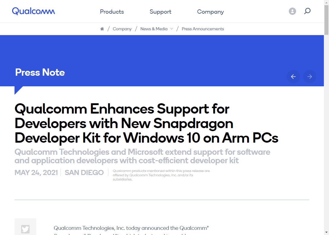 Qualcommのリリース