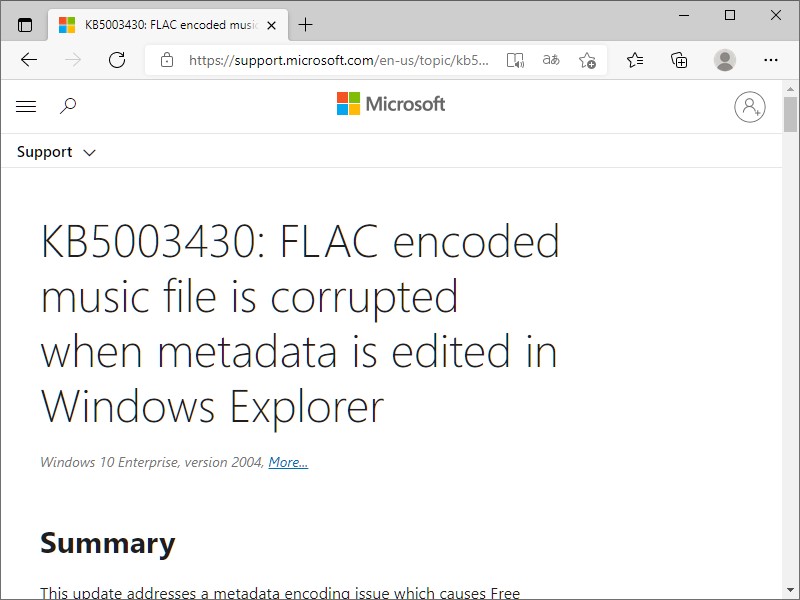 メタデータの編集でFLAC音楽ファイルが再生不能になる問題、Microsoftが修正