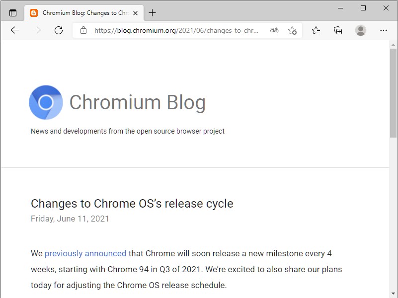 「Chrome OS」のリリーススケジュールが変更