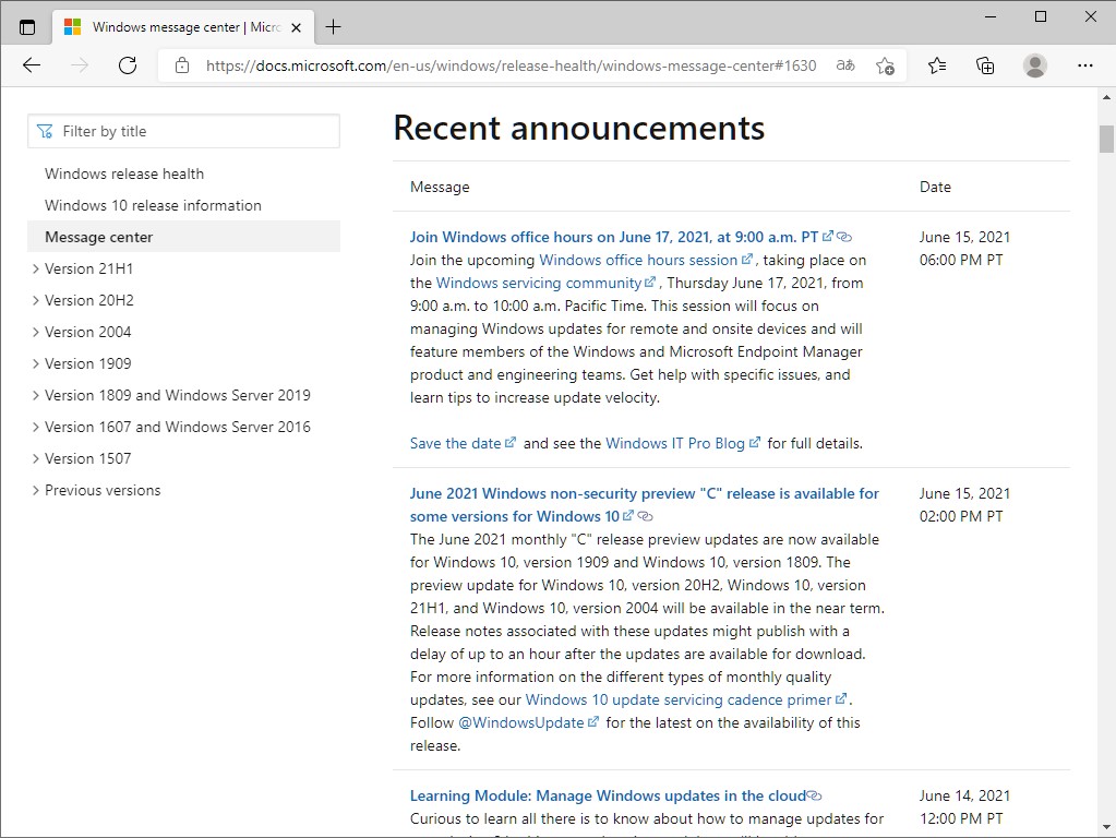 Microsoft、一部のWindows 10バージョンに対しCパッチをリリース