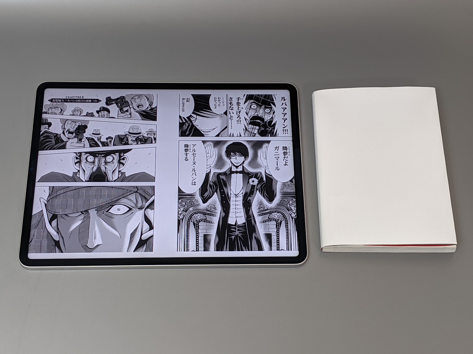 見開きにした状態だと、1ページのサイズは紙の単行本とほぼ同じだ。迫力優先ならば候補の筆頭に上がるだろう