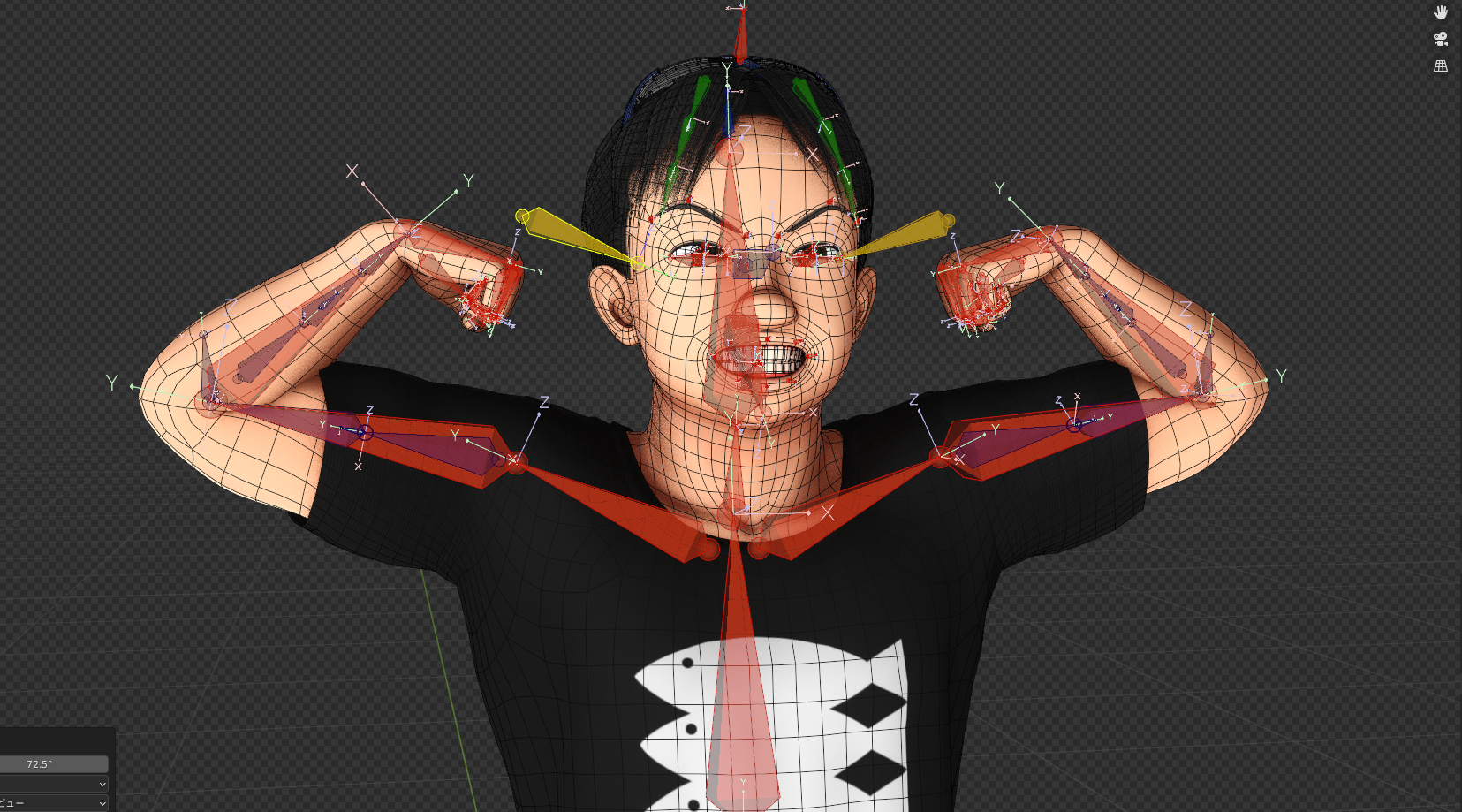 ポージングはモデルのチェックのためにもよくやる作業。細分割曲面を使ったモデルのポージング操作はデスクトップPCでも重くなりがちですが、「DAIV 4P」「DAIV 4N」ともに問題ないレベルで操作できました