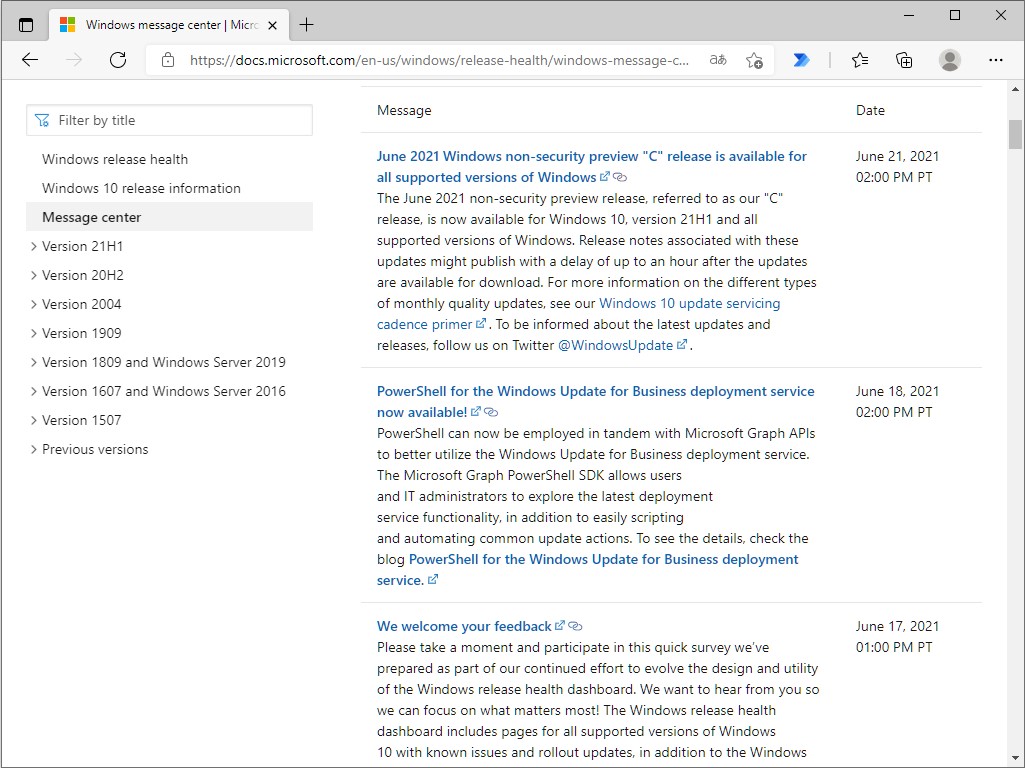Microsoft、一部のWindows 10バージョンに対しCパッチをリリース