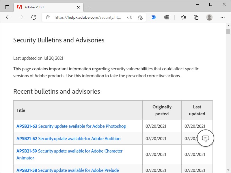 Adobeが7製品を対象に月例セキュリティアップデートをリリース