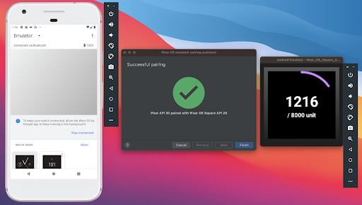「Wear OS」ウォッチとスマホエミュレーターのペアリングにも対応