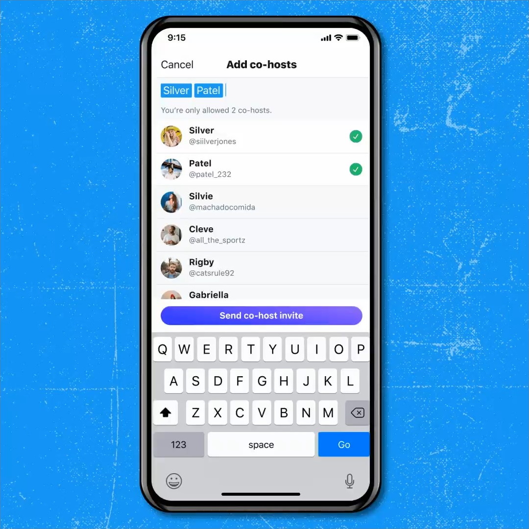 メインホスト以外に指名できる共同ホストは最大2名