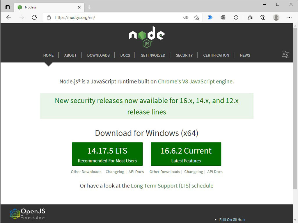 「Node.js」v16.6.2などがリリース