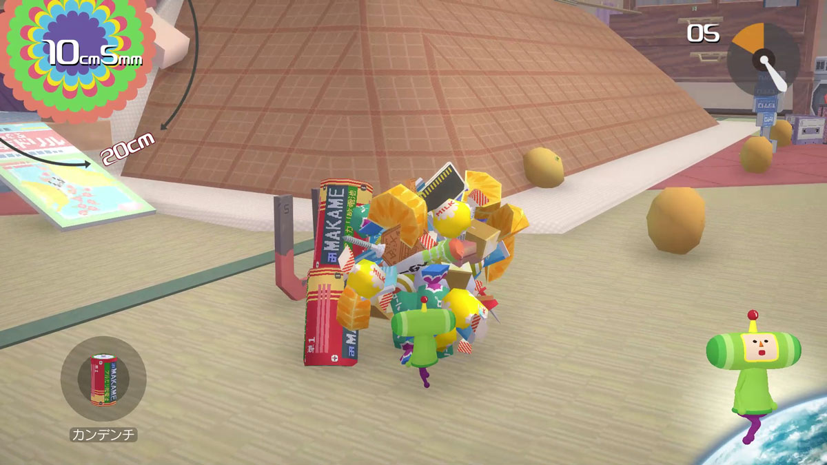 落ちているものを塊で踏むとくっつき、塊が大きくなる