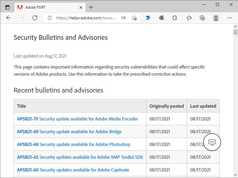 Adobeが5製品を対象に月例セキュリティアップデートをリリース