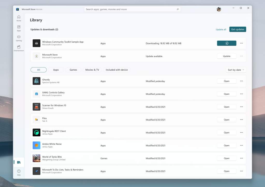 「ストア」アプリの更新プログラム（v22108.1401.9.0）がDevチャネルへロールアウト