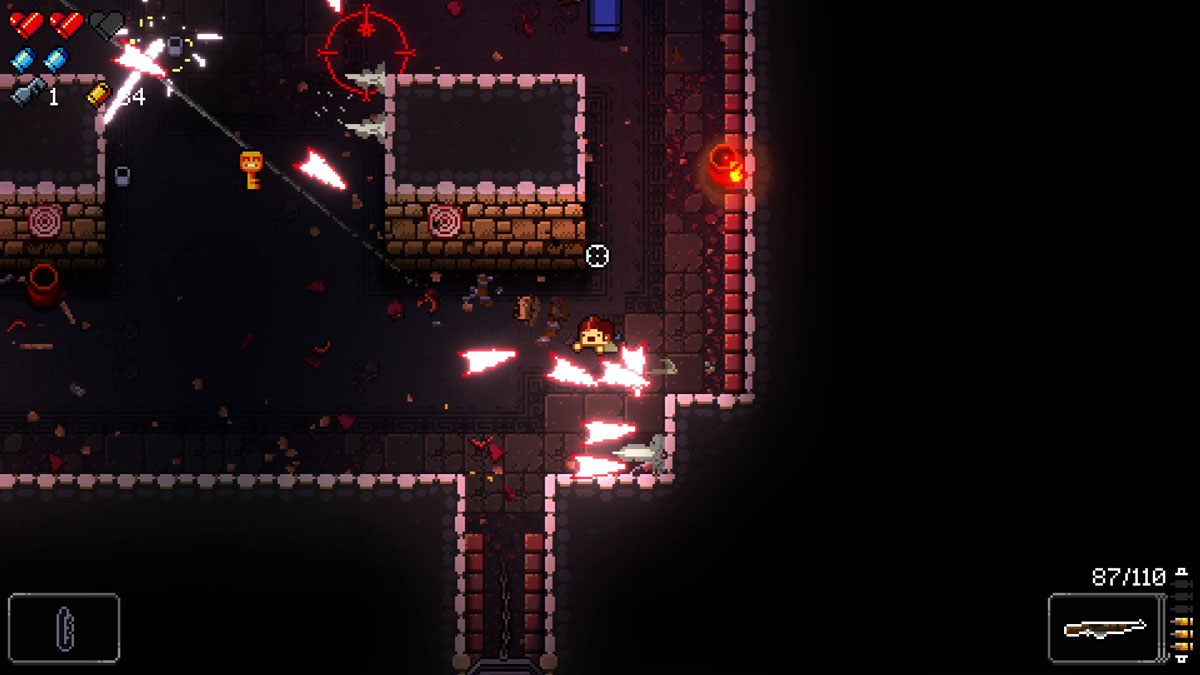 ドッジロール中は無敵なので、敵弾の回避に使える