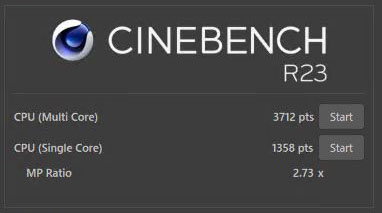 新PCのCinebench結果