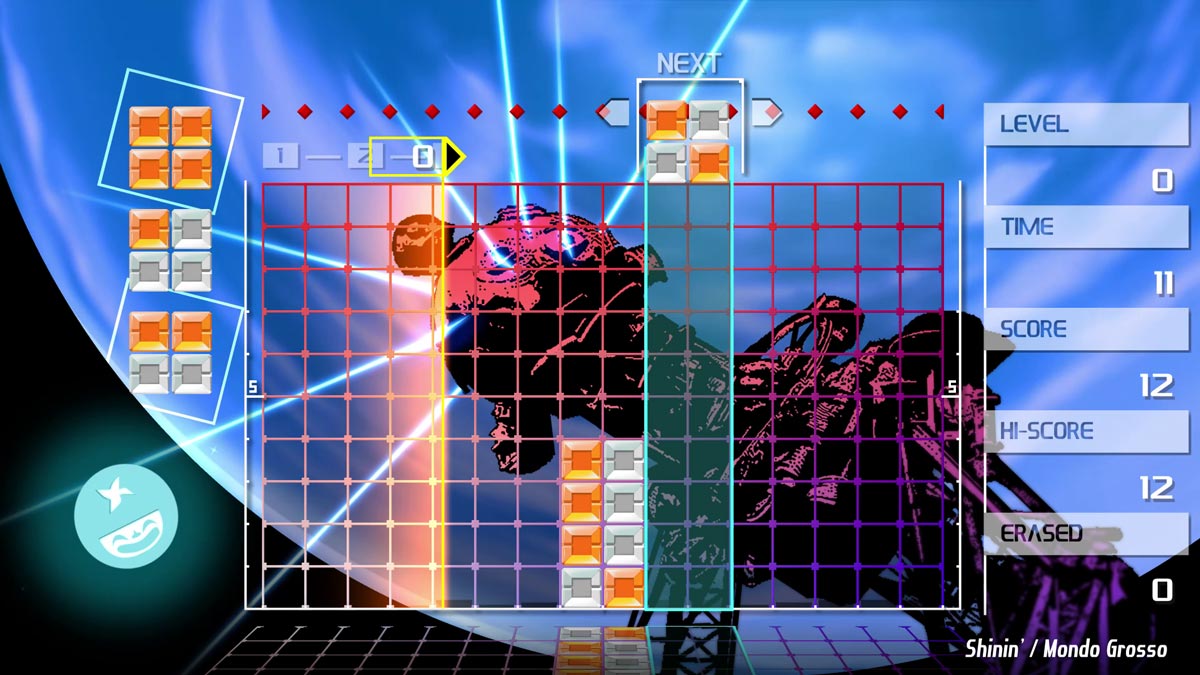 画面上から現れるブロックを積んでいく