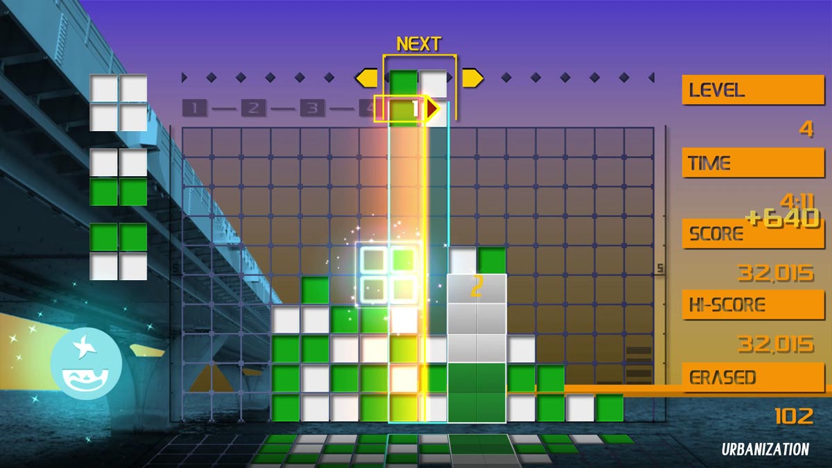 横に16列あるフィールドは、BGMとシンクロするよう考えられたもの