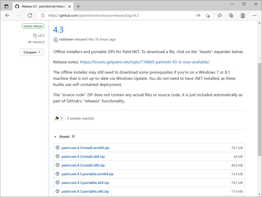 ZIP形式のポータブル版とオフラインインストーラー。ARM64環境でネイティブ動作するバージョンもラインナップ
