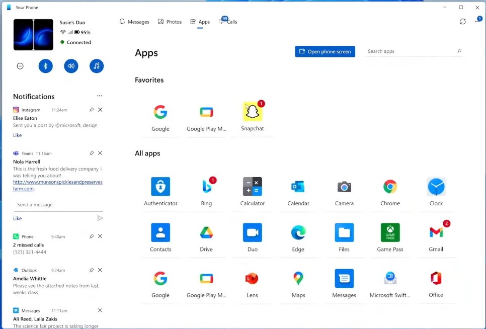 新しい「スマホ同期」アプリ＋「Surface Duo 2」の組み合わせではアプリ一覧画面が存在