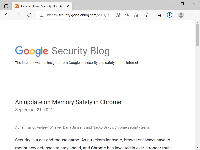 公式ブログ「Google Online Security Blog」