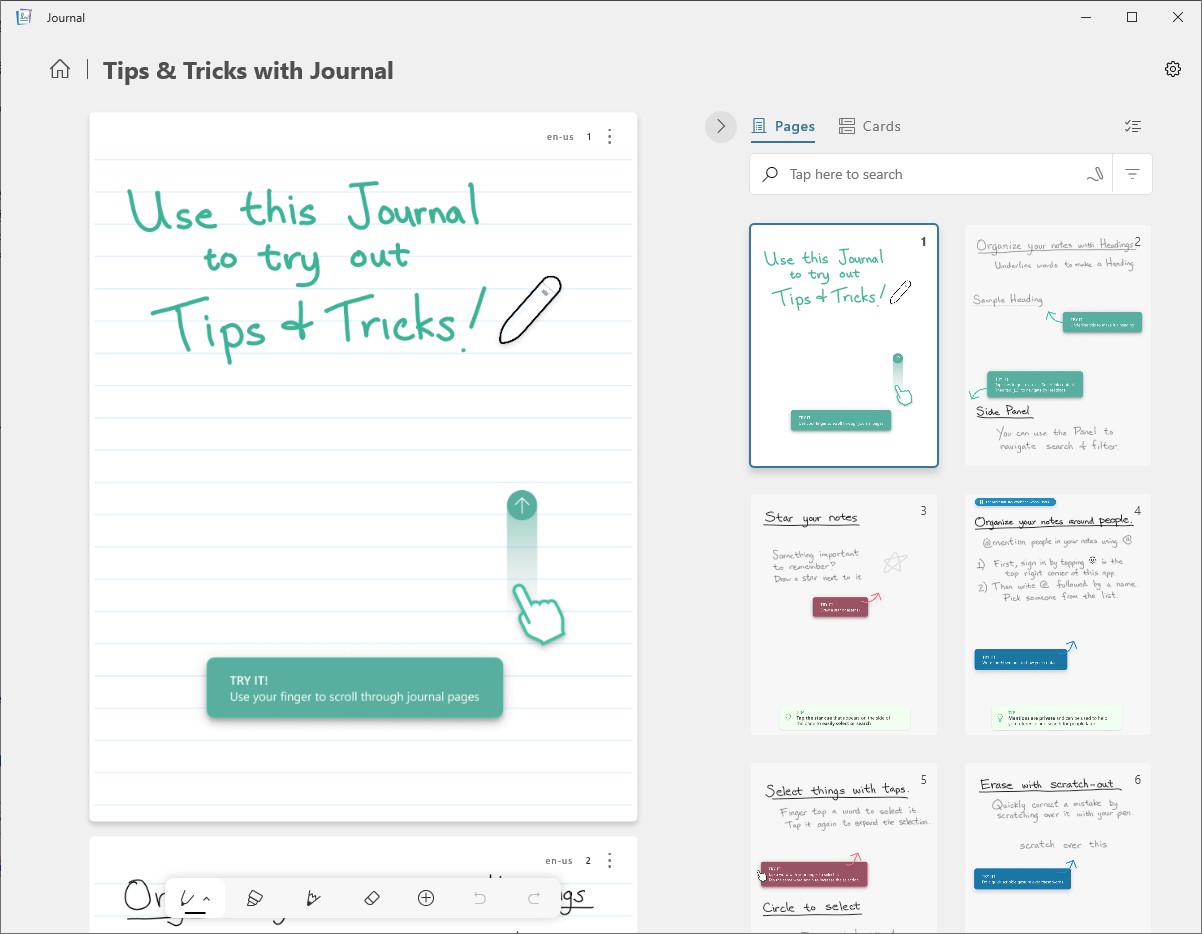 下線や星マークをつけた部分が「カード」に。テキスト認識されるので、キーワード検索も可能
