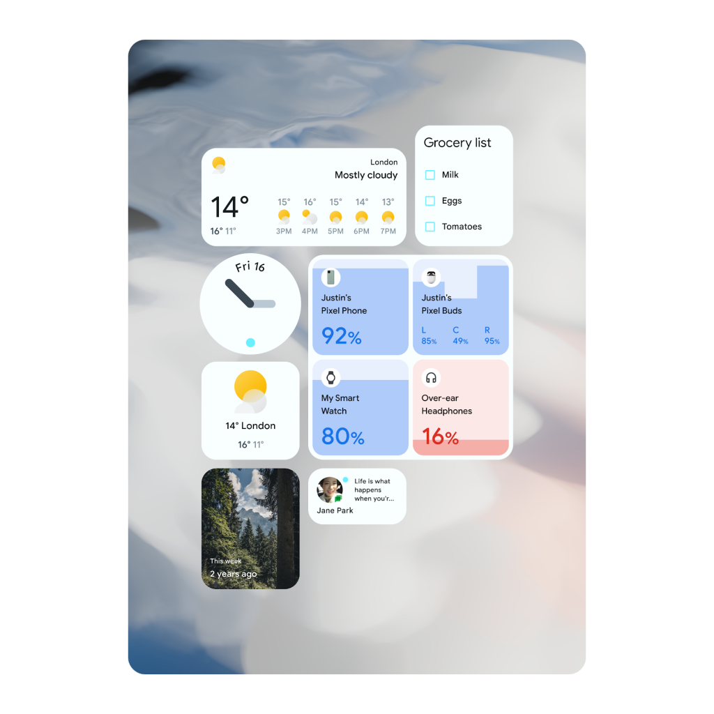 一新されたウィジェット