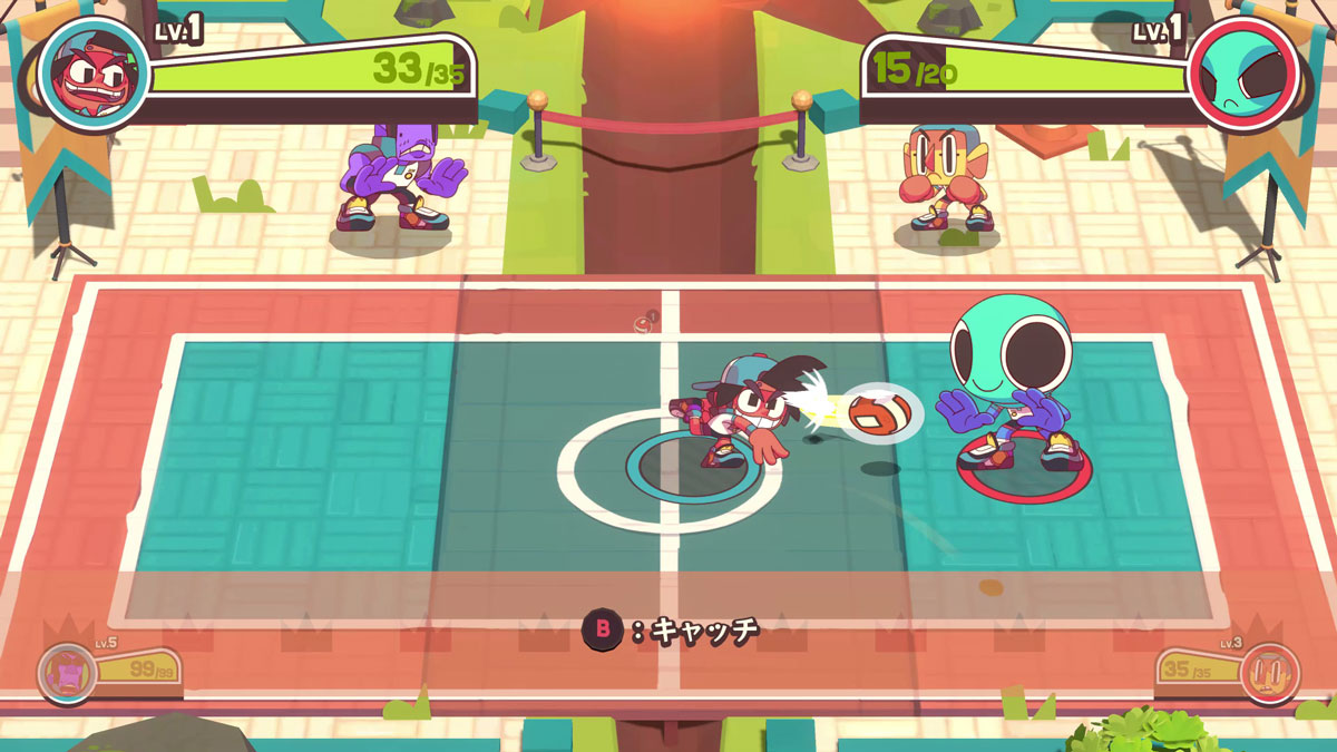 ボールを敵に投げ、HPを0にすれば勝利