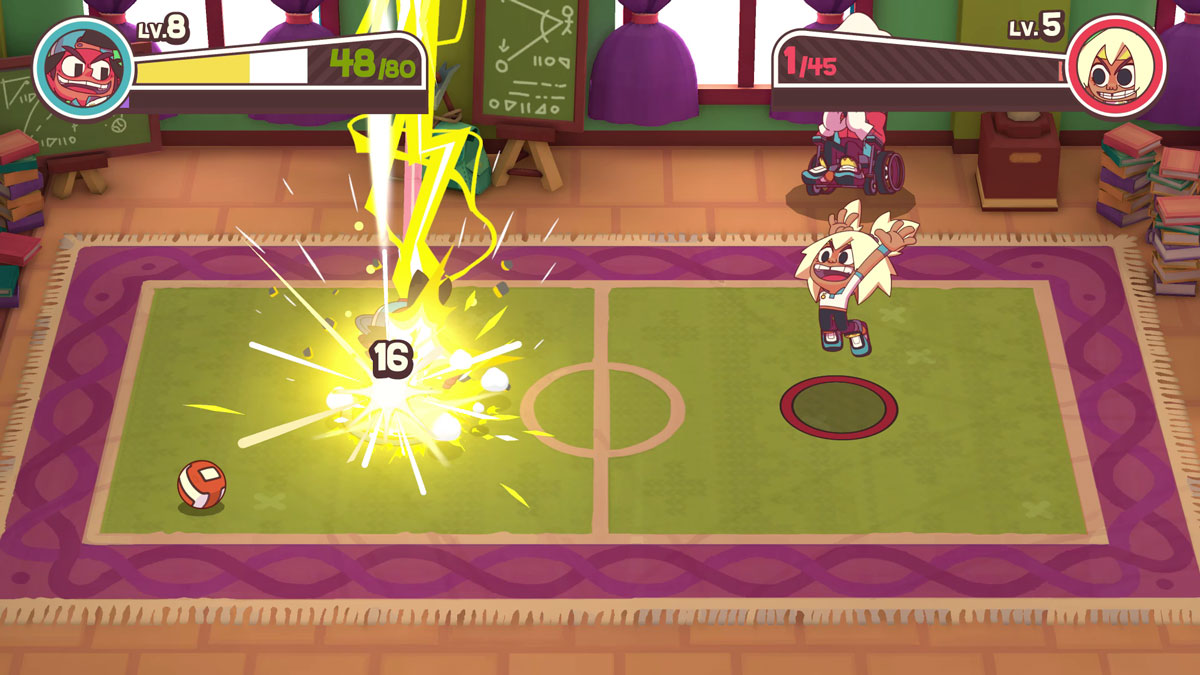 キャラクターによってボールの飛び方やボールティメットは異なる