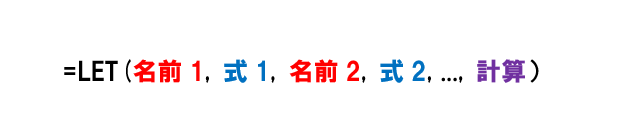 引数は、［名前］と［式］の組み合わせと［計算］で指定する。［名前］と［式］の組み合わせは126組まで指定可能