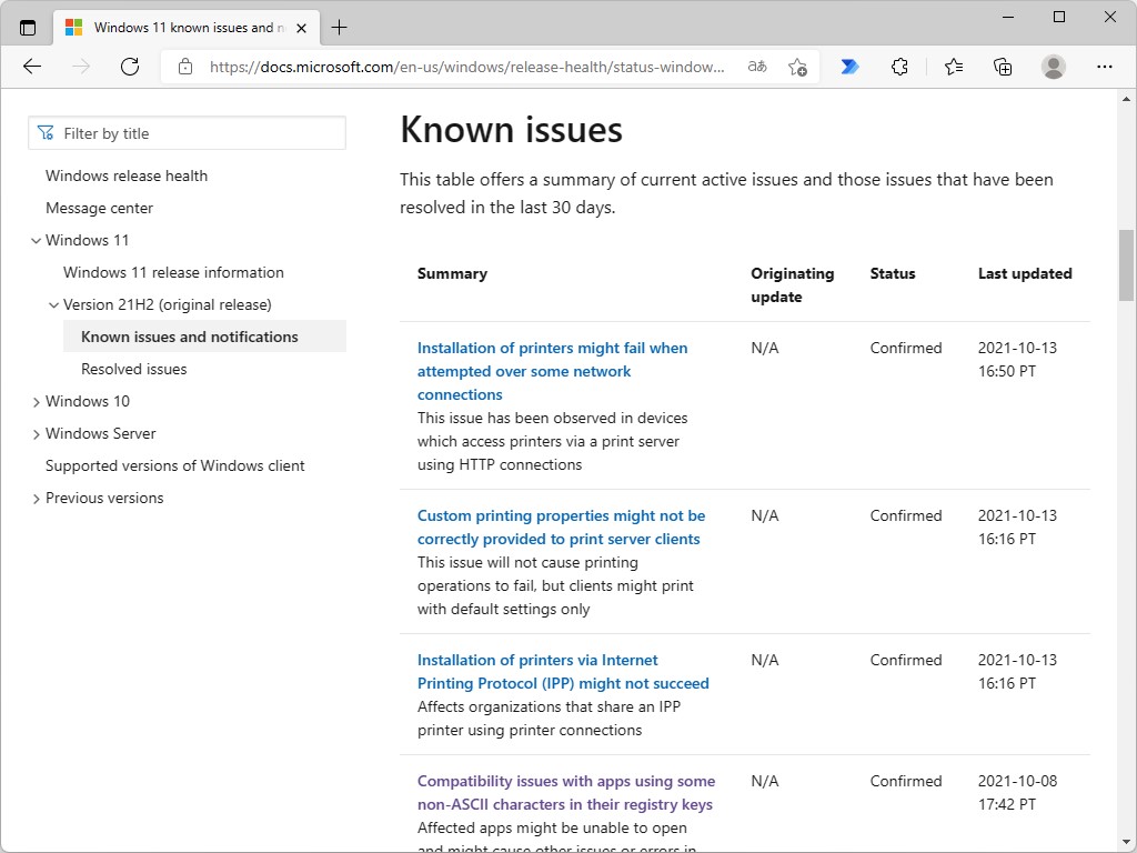 同社のドキュメントページ