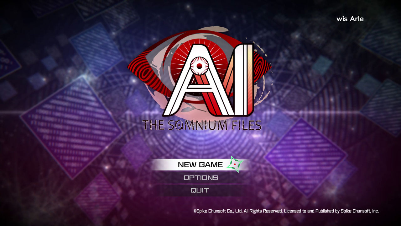 「AI: ソムニウム ファイル」のタイトル画面